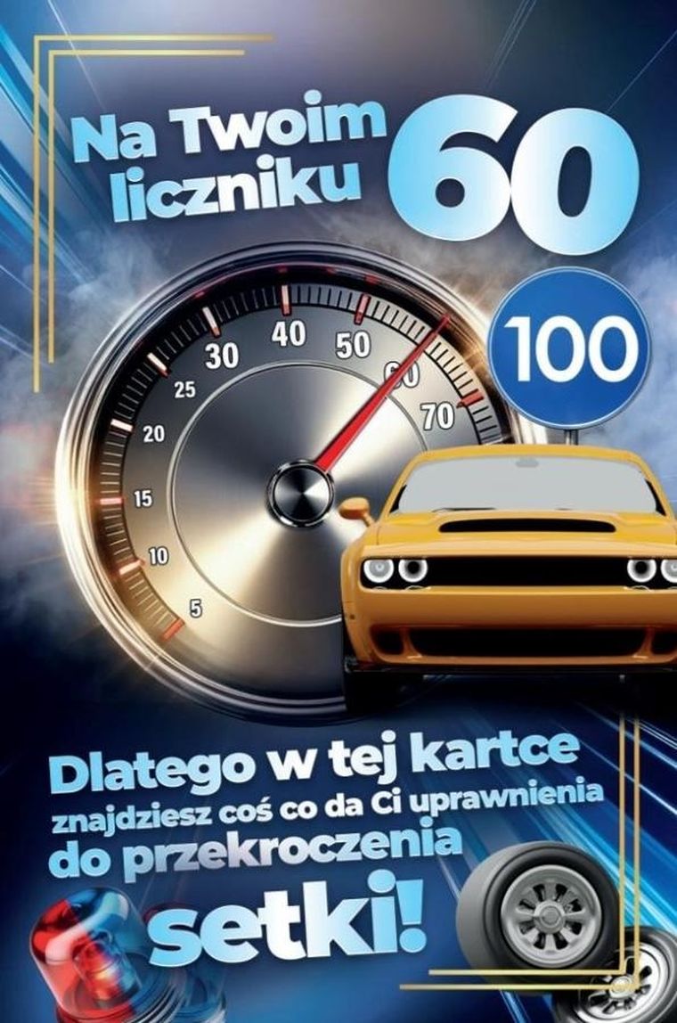 YEKU, karnet Prawo Jazdy 60 urodziny męskie