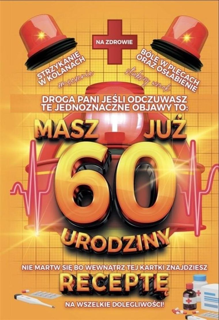 Yeku, karnet urodzinowy z receptą, 60