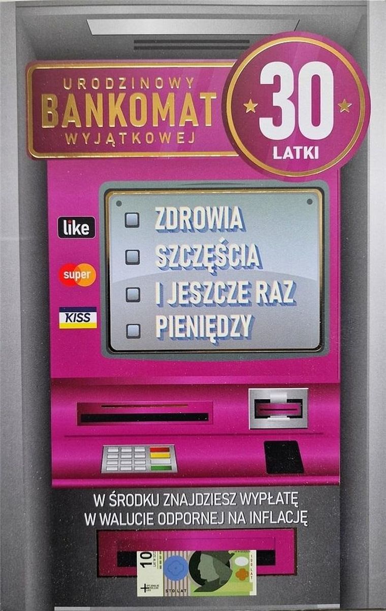 YEKU, karnet urodziny 30 damskie