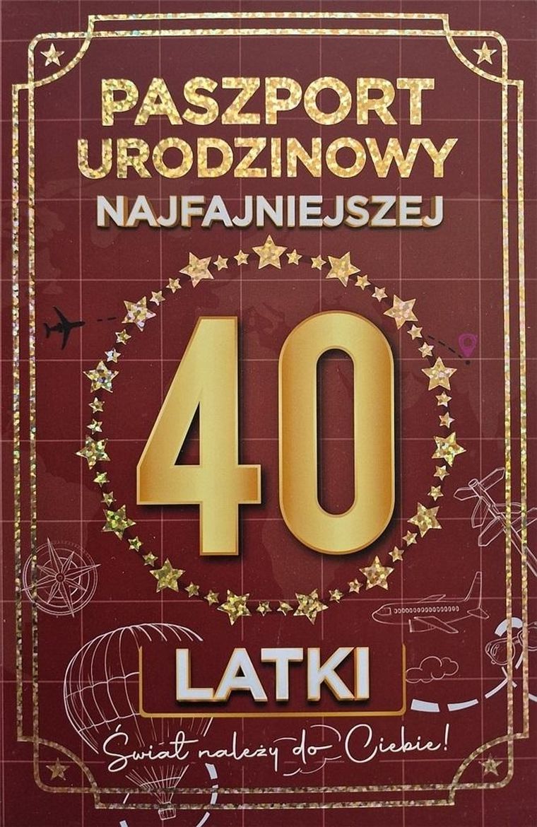 YEKU, karnet urodziny 40 Nowy paszport, damskie