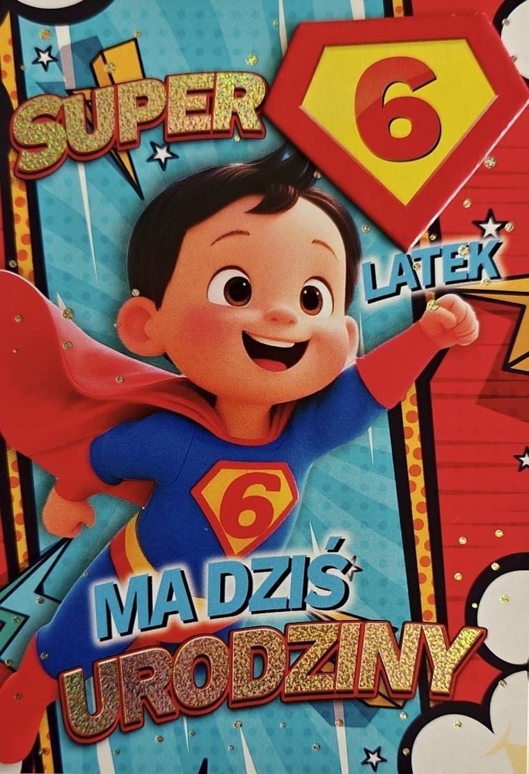 YEKU, karnet, Urodziny 6 chłopiec, Superbohater