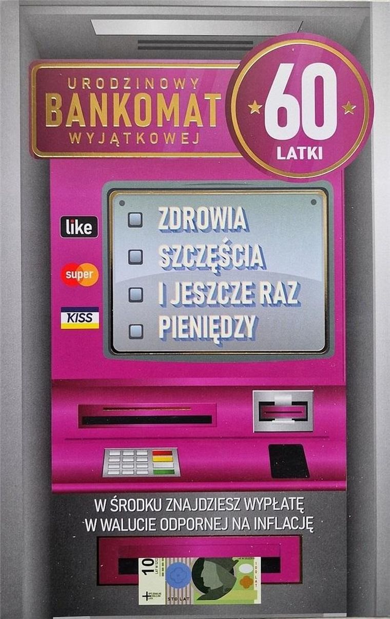 YEKU, karnet urodziny 60 damskie