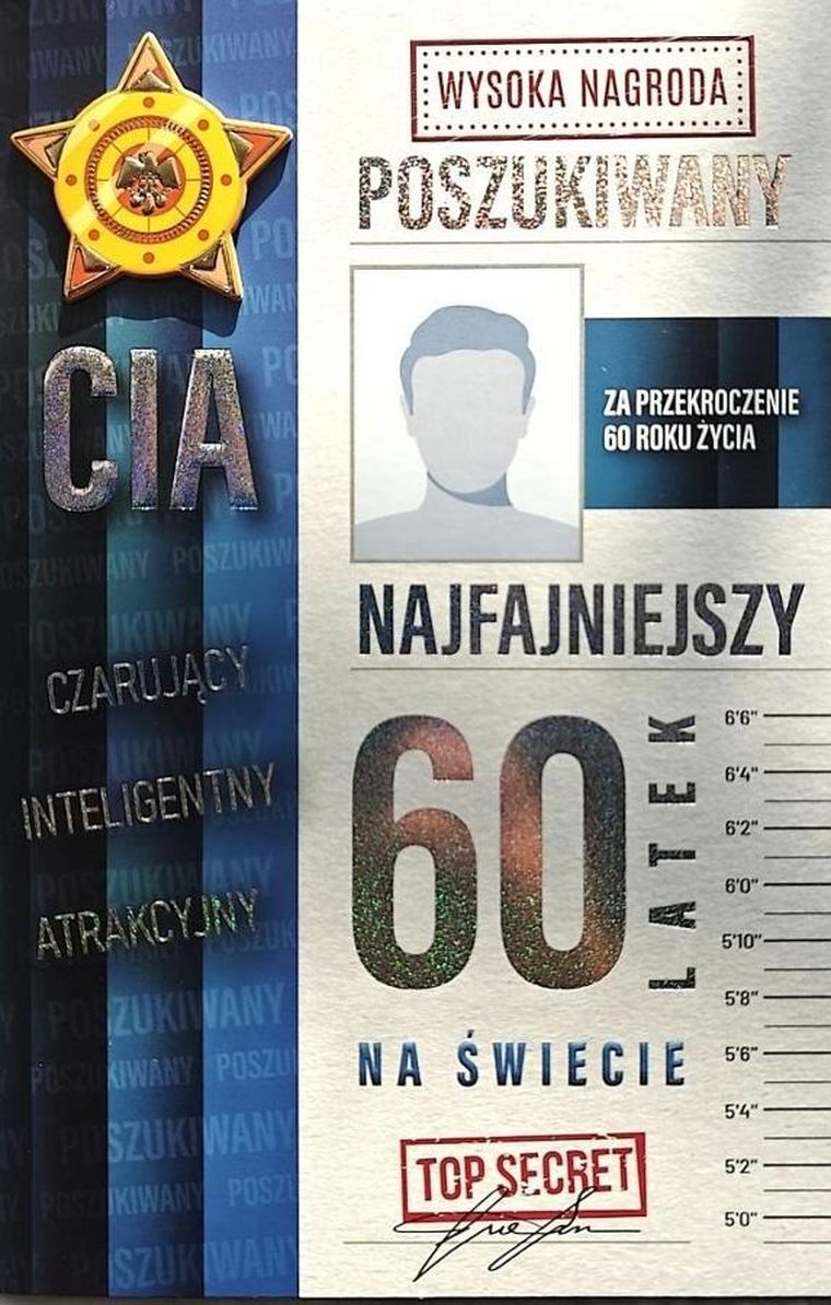 YEKU, karnet, Urodziny 60 męskie poszukiwany