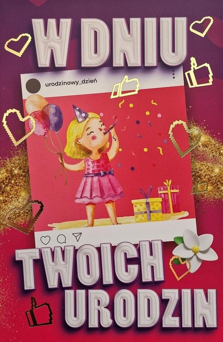 YEKU, karnet urodziny dla dziewczynki