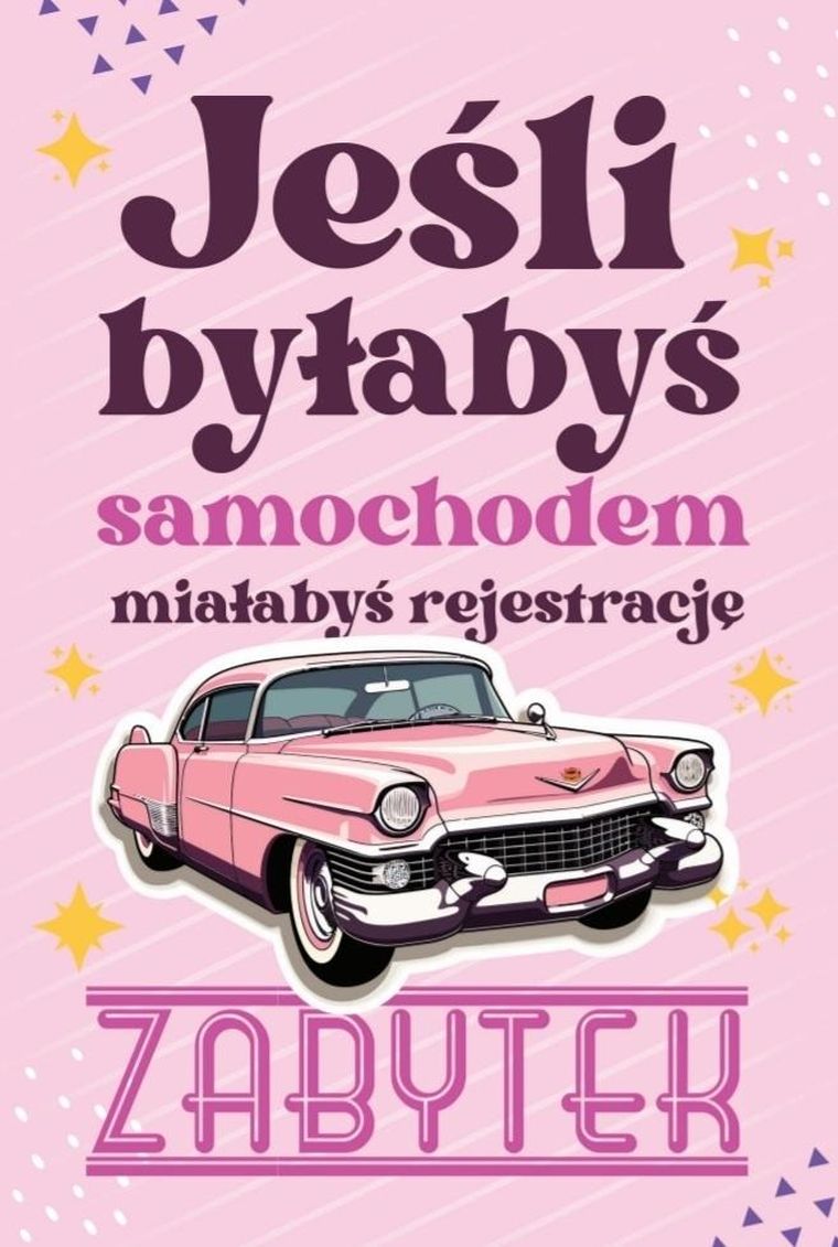 YEKU, karnet urodziny Samochód zabytkowy damski