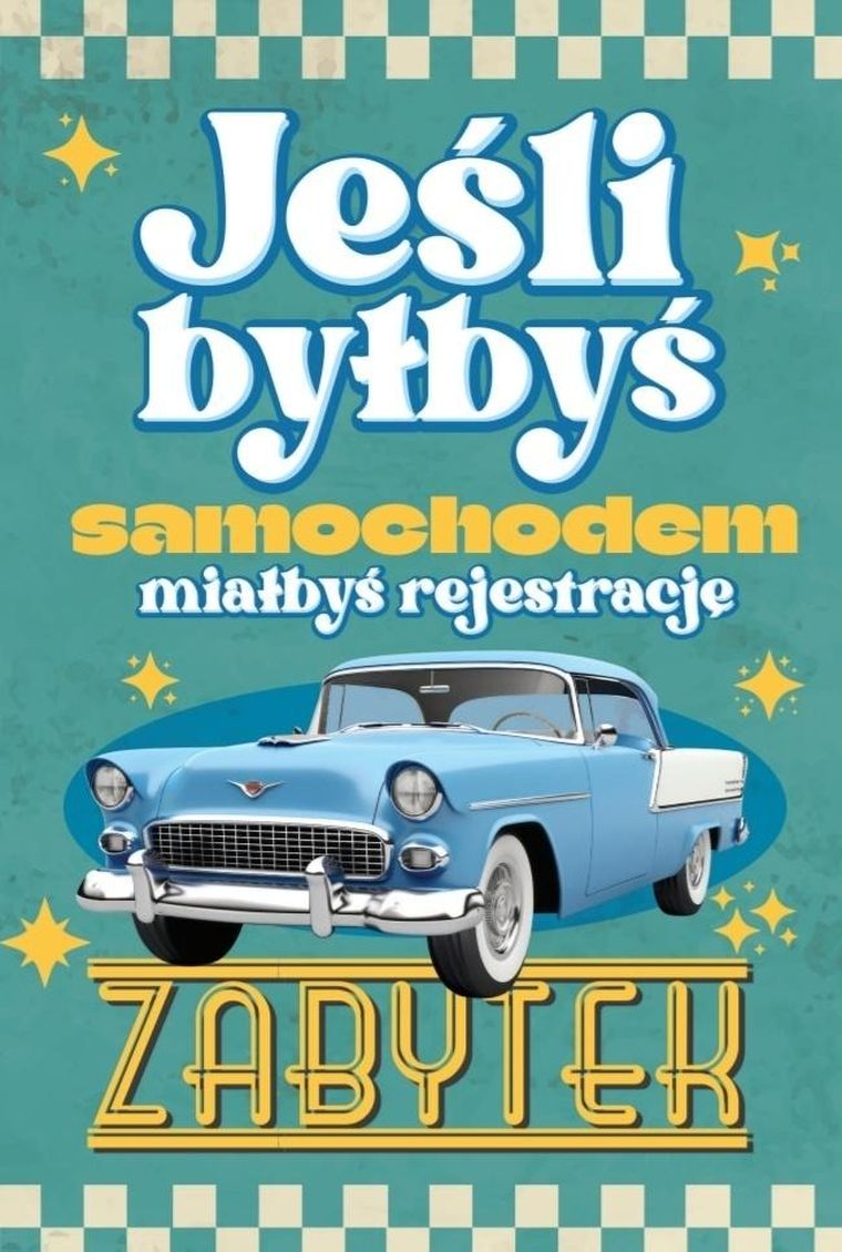 YEKU, karnet urodziny Samochód zabytkowy męski