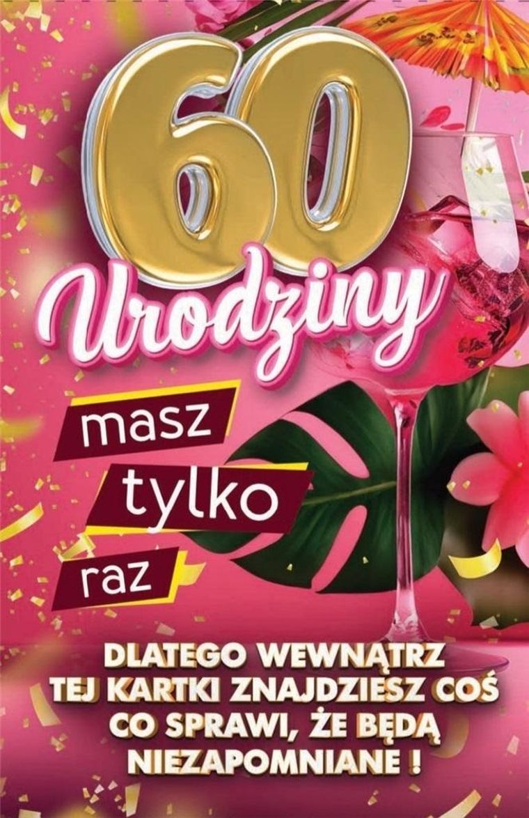 Yeku, karnet z nakładką na butelkę, 60 Urodziny