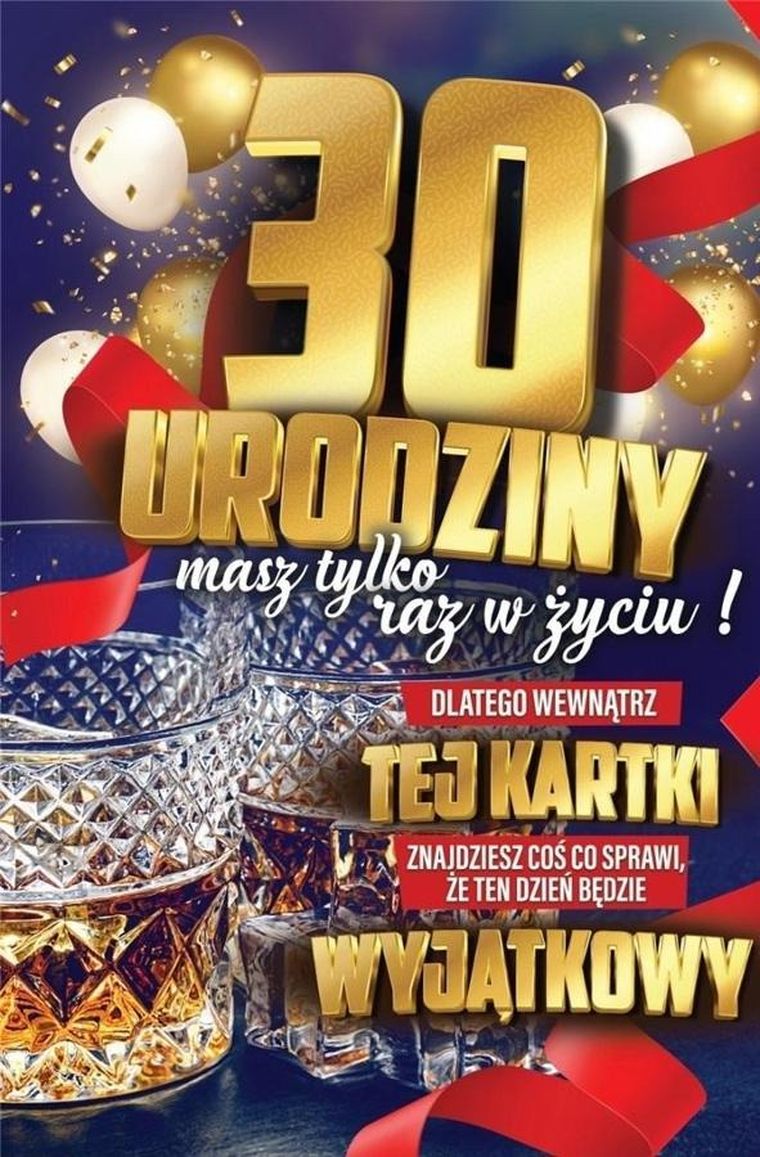 Yeku, karnet z naklejką, Urodziny, 30
