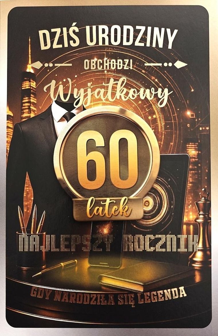 YEKU, karnet z wymiennymi rocznikami 60 męska