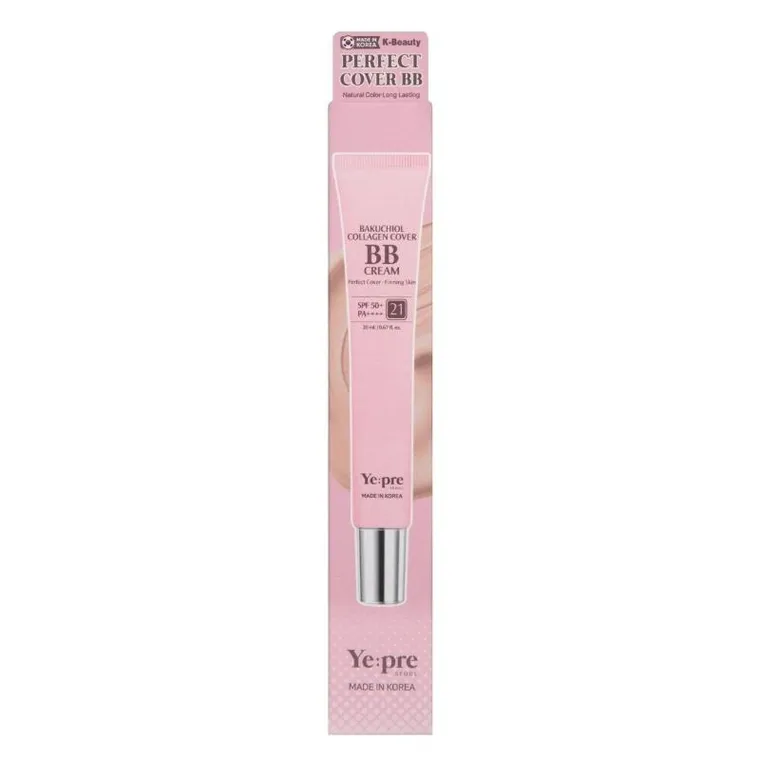 Yepre, Bakuchiol Collagen Cover, krem BB z bakuchiolem i kolagenem, nr 21, SPF 50, 20 ml