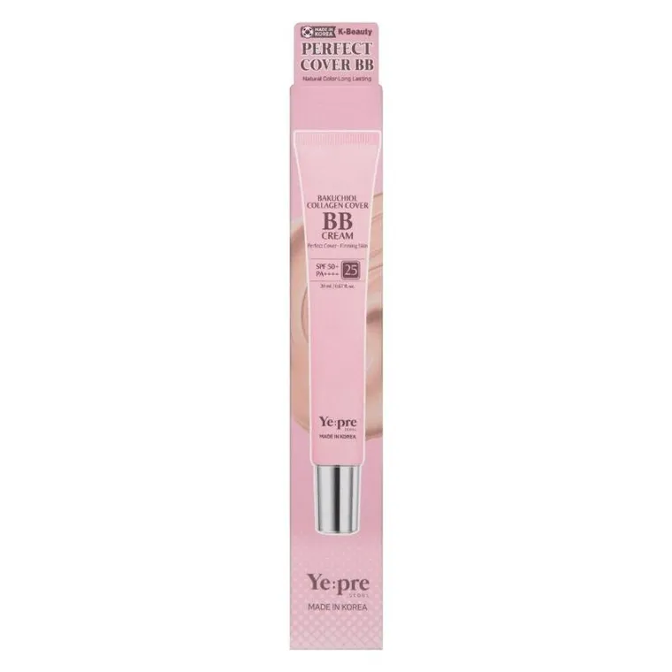 Yepre, Bakuchiol Collagen Cover, krem BB z bakuchiolem i kolagenem, nr 25, SPF 50, 20 ml