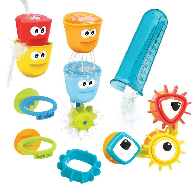 Yookidoo, zestaw zabawek do wody, z kubkami i trybikami