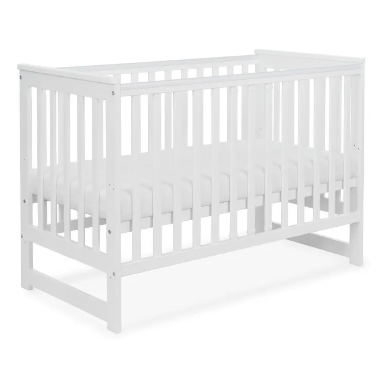 Yoonco, IWI, łóżeczko drewniane z barierką, białe