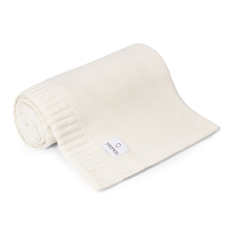 Yoonco, kocyk bambusowy, kremowy, 80-100 cm