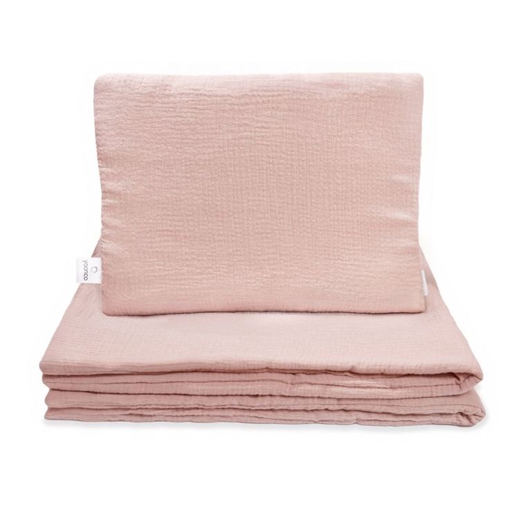 Yoonco, muślinowy komplet: poduszka + kołderka, brudny róż