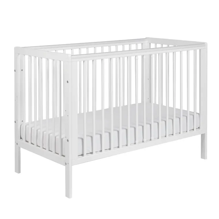 Yoonco, Timio, łóżeczko drewniane z barierką, białe