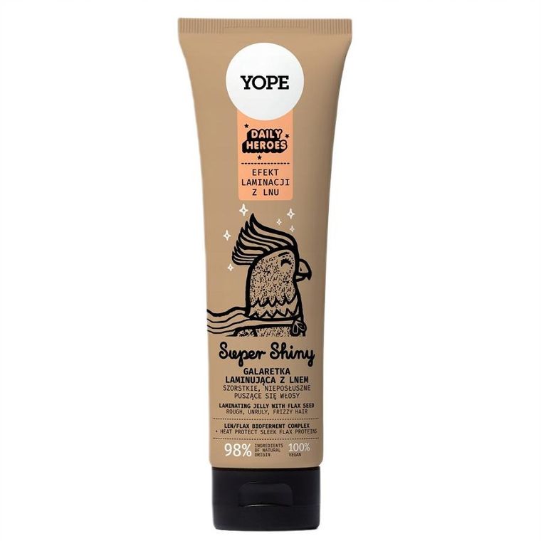 Yope, Daily Heros Super Shiny, galaretka laminująca do włosów, 140 ml
