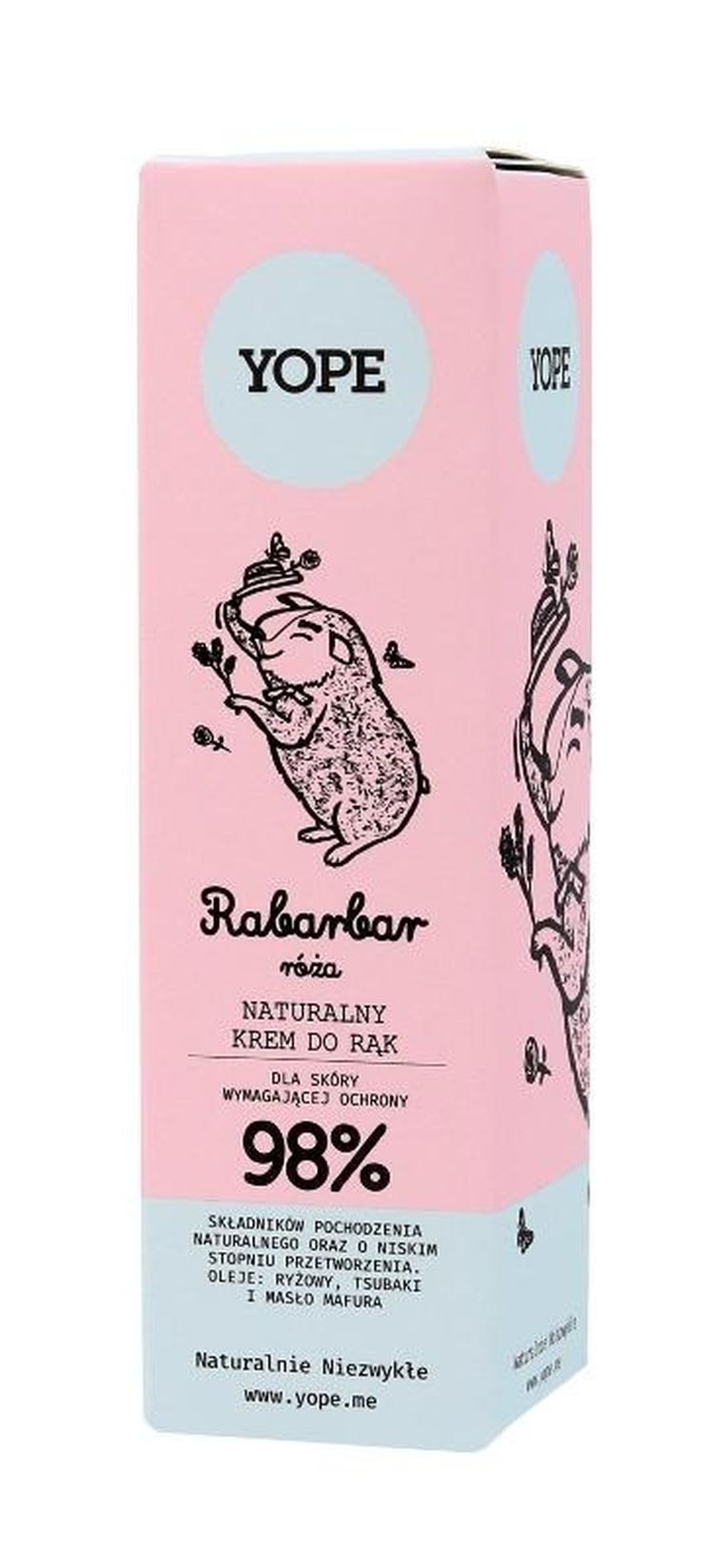 Yope, krem do rak, rabarbar, róża, 50 ml