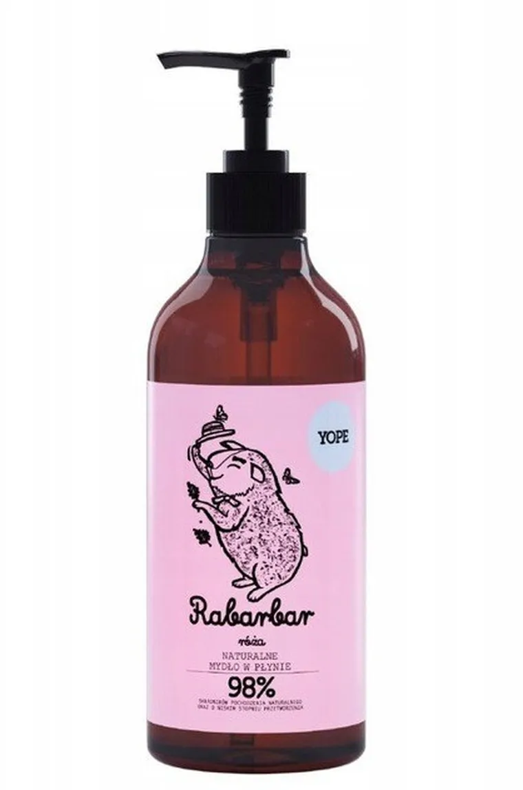 Yope, mydło kosmetyczne, rabarbar i róża, 500 ml