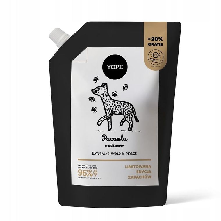 Yope, naturalne mydło w płynie, refill Paczula & Wetiwer, 600 ml