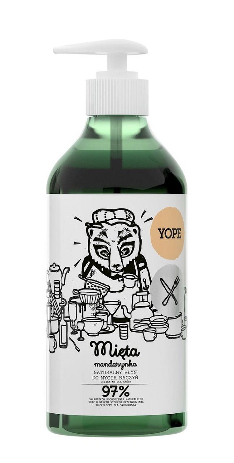 Yope, naturalny płyn do mycia naczyń, Mięta, 750 ml