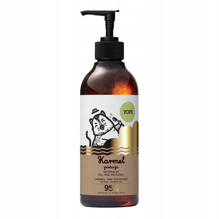 Yope, naturalny żel pod prysznic, Karmel & Pistacja, 400 ml