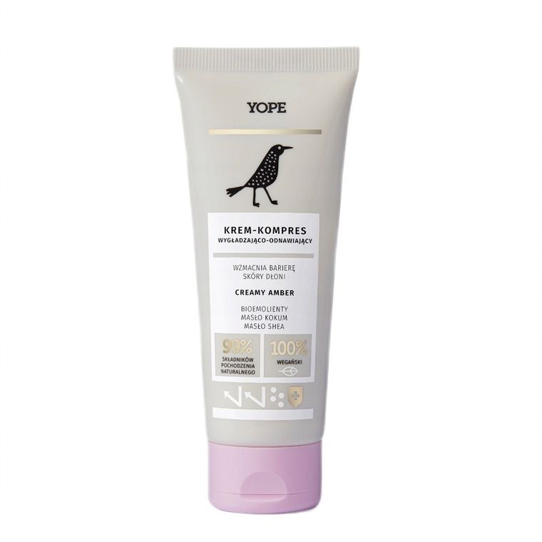 Yope, wygładzająco-odnawiający krem-kompres do rąk, Creamy Amber, 50 ml