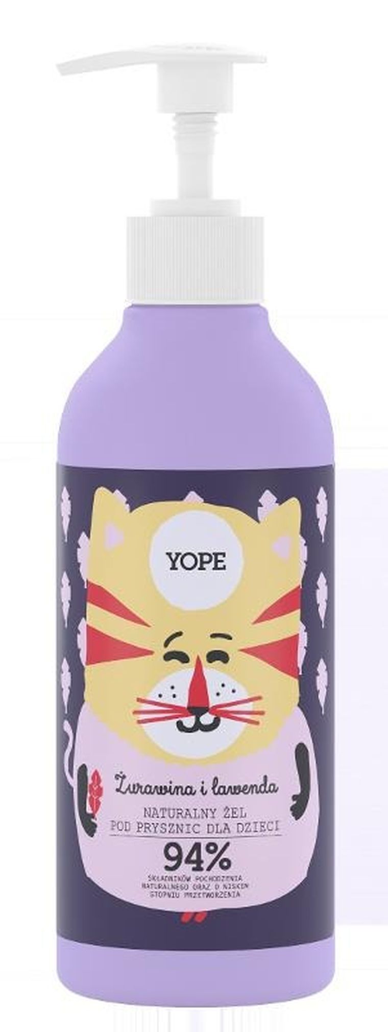 Yope, żel pod prysznic dla dzieci, żurawina, lawenda, 400 ml