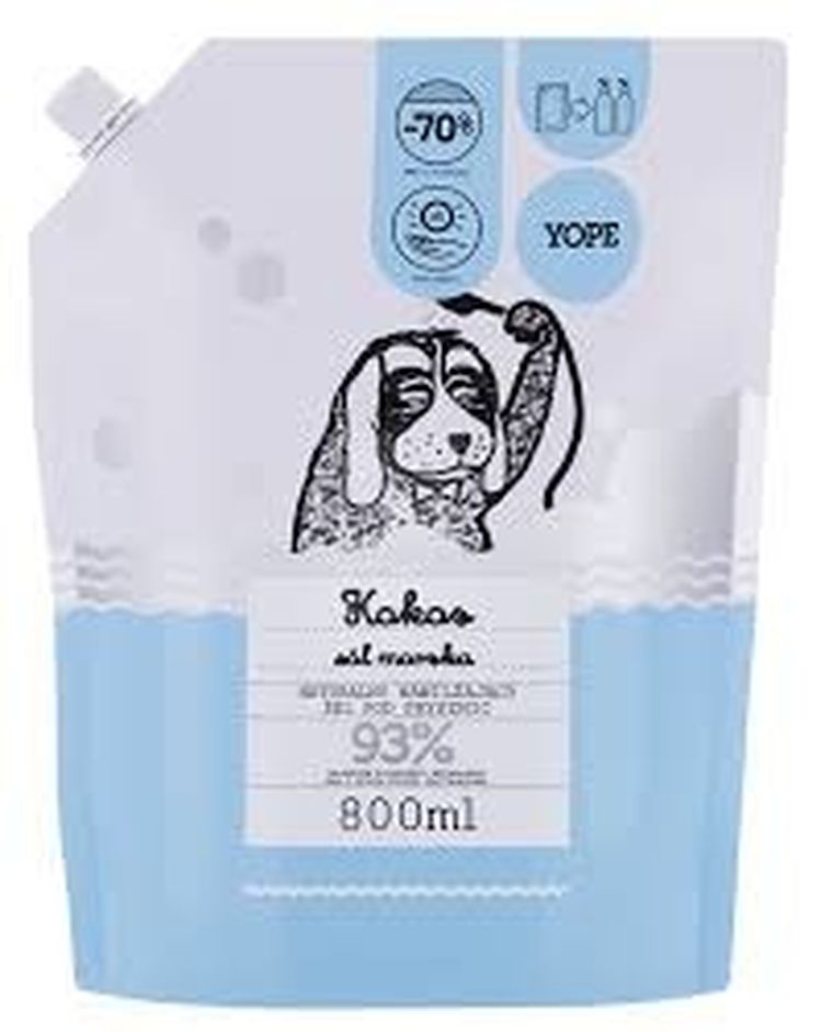 Yope, żel pod prysznic, kokos i sól morska, zapas, 800 ml