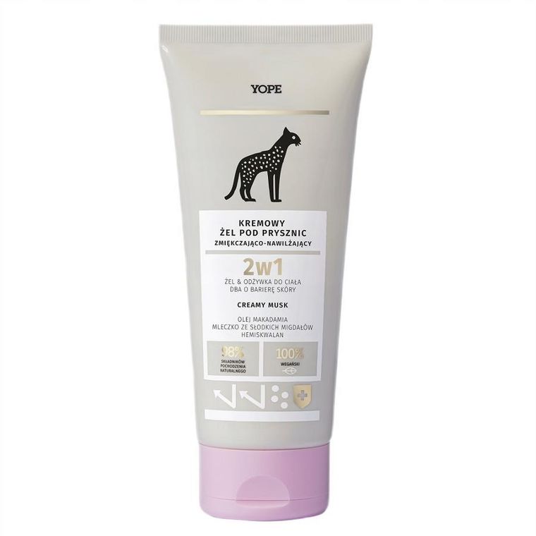 Yope, zmiękczająco-nawilżający kremowy żel pod prysznic, Creamy Musk, 200 ml