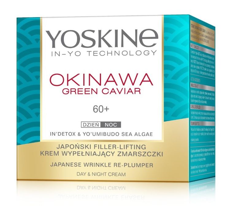 Yoskine, Okinawa Green Caviar 60+, krem wypełniający zmarszczki na dzień i noc, 50 ml