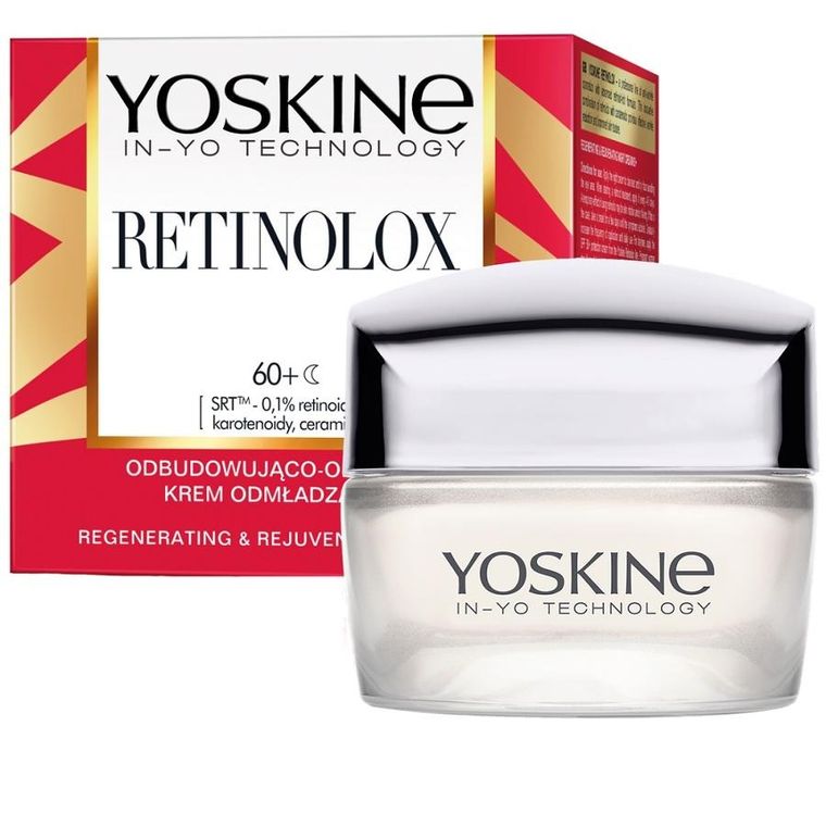 Yoskine, Retinolox, odbudowująco-odżywczy krem odmładzający na noc 60+, 50 ml