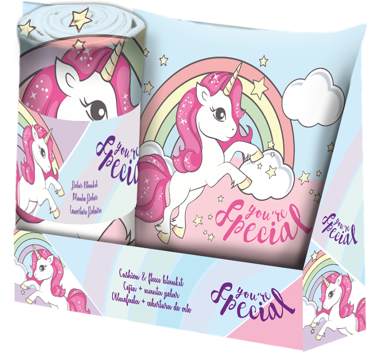 You're Special, zestaw koc + poduszka, jednorożec