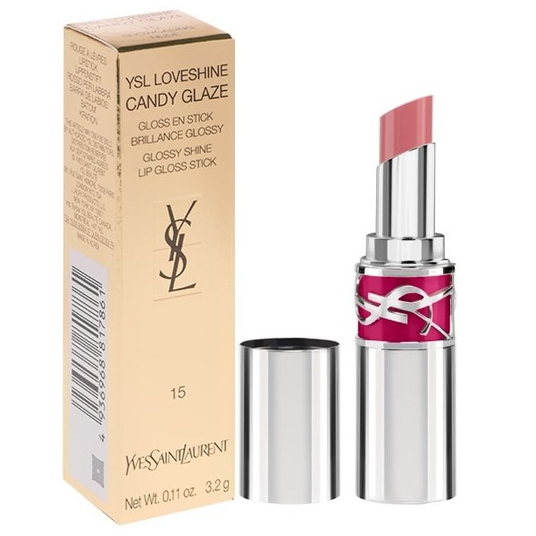 Yves Saint Lauren, Loveshine Candy Glaze Lip Gloss, balsam do ust z efektem błyszczyka, 15 Showcasing Nude, 3.2g