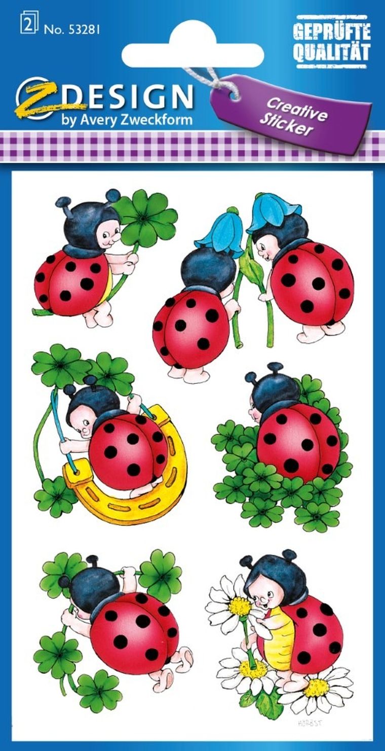 Z-Design, naklejki, biedronka, błyszczący papier