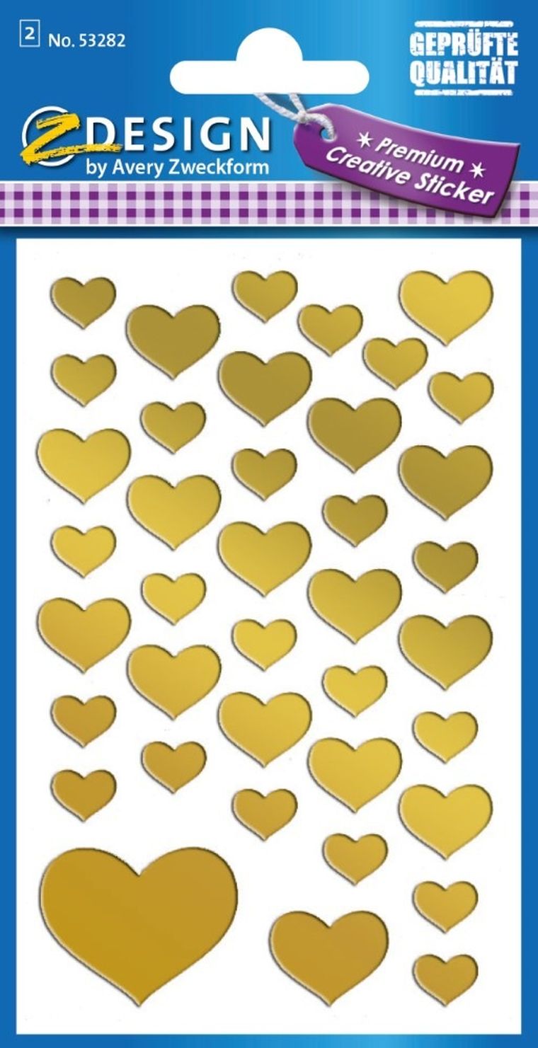 Z-Design, naklejki (folia), złote serca
