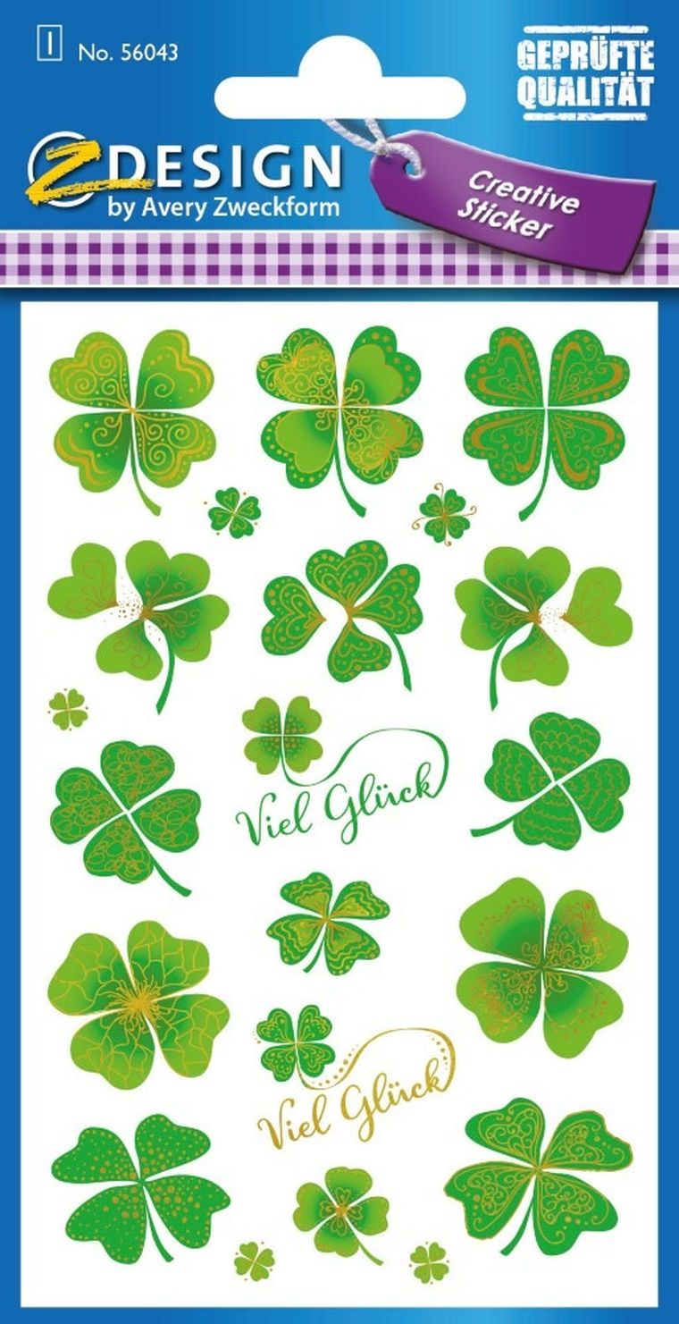 Z-Design, naklejki papierowe, koniczyna