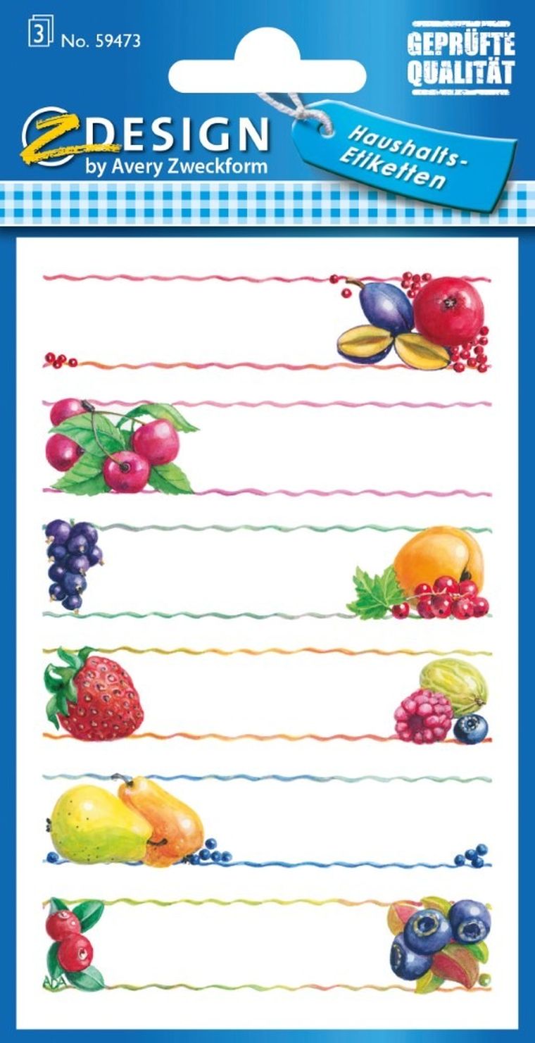 Z-Design, naklejki papierowe na przetwory, do spiżarni