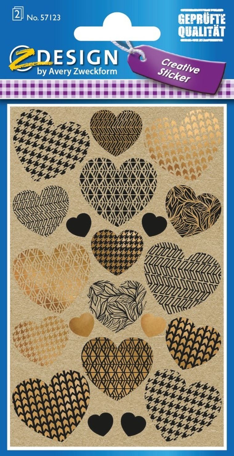 Z-Design, naklejki papierowe, serca