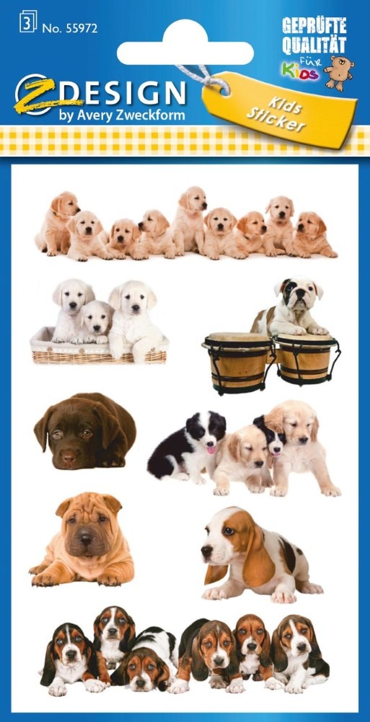 Z-Design, naklejki papierowe, szczeniaczki