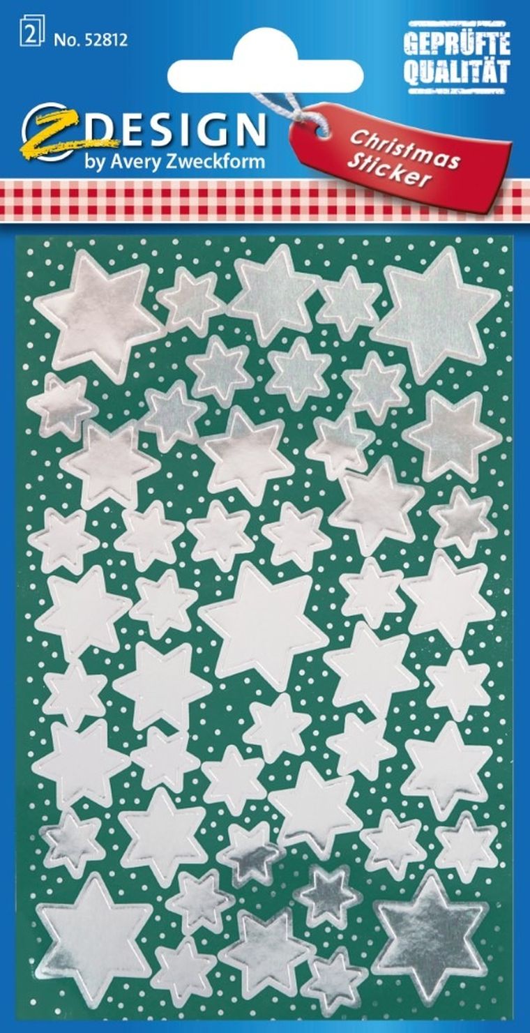 Z-Design, naklejki, srebrne gwiazdy