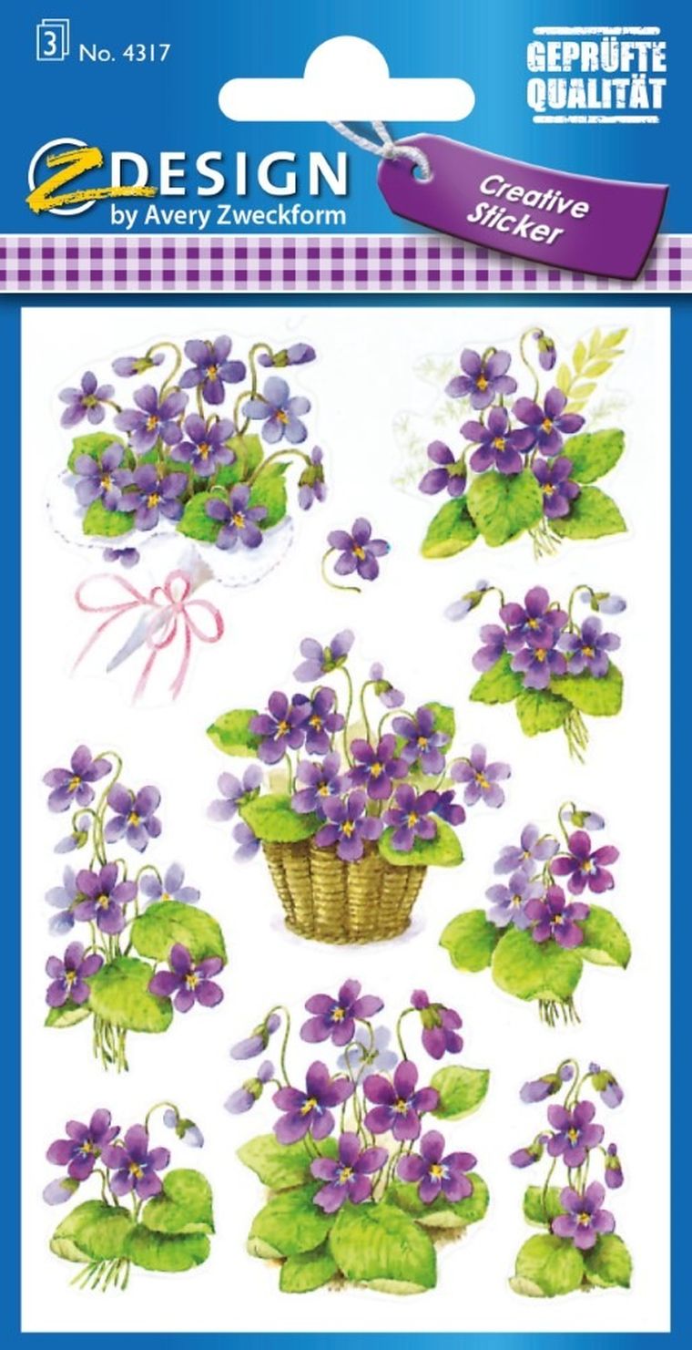 Z-Design, naklejki z kwiatami, fiołek