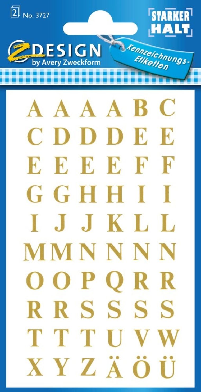 Z-Design, naklejki złote litery (30pt/7,5mm)