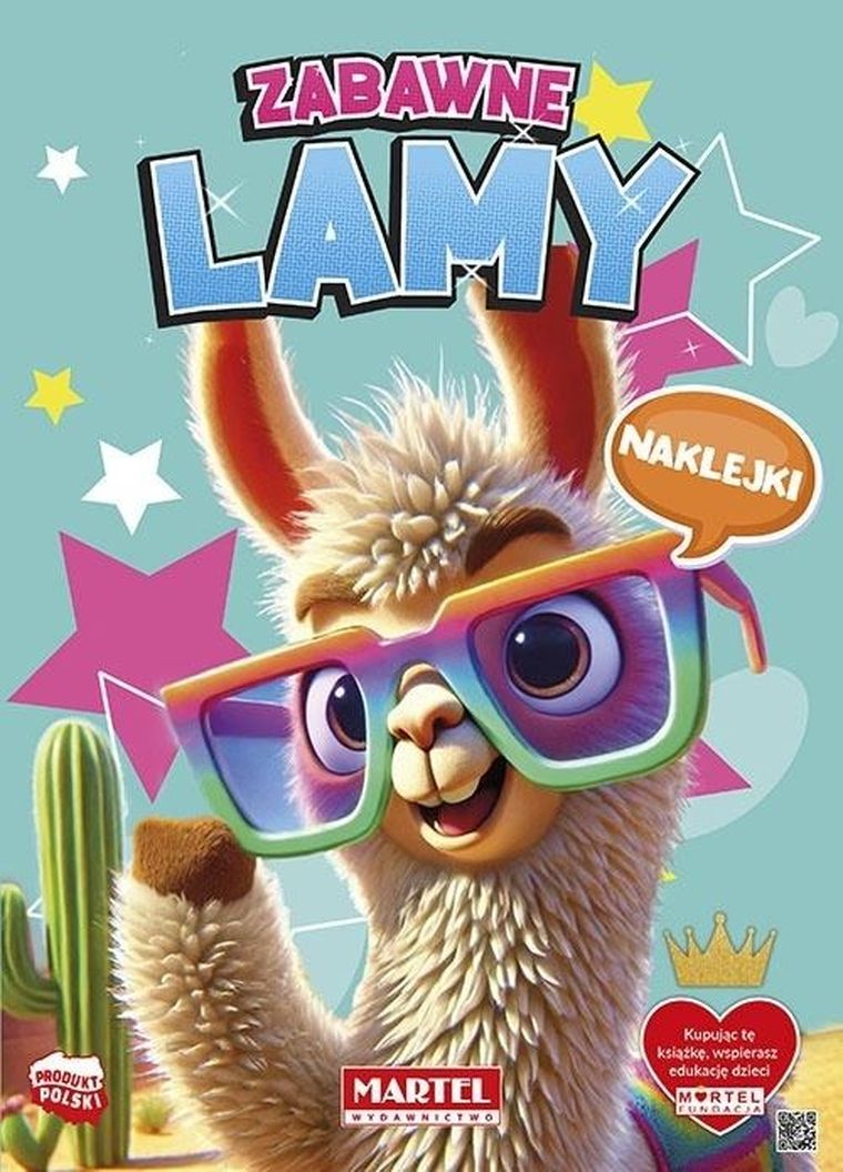 Zabawne lamy. Kolorowanka z naklejkami