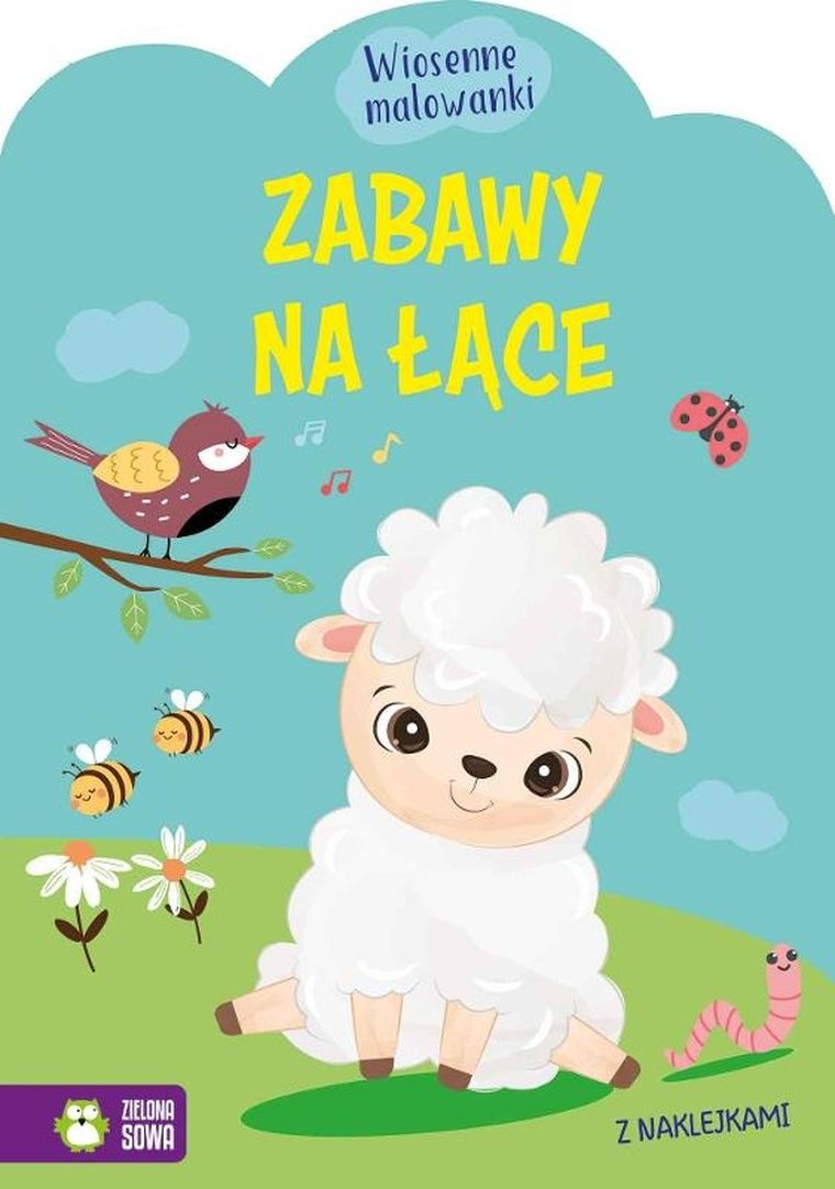 Zabawy na łące. Wiosenne malowanki z naklejkami