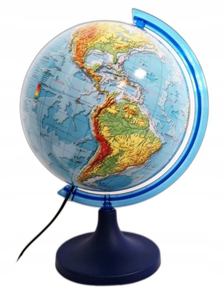 Zachem, globus fizyczny 3D, podświetlany, średnica 25 cm