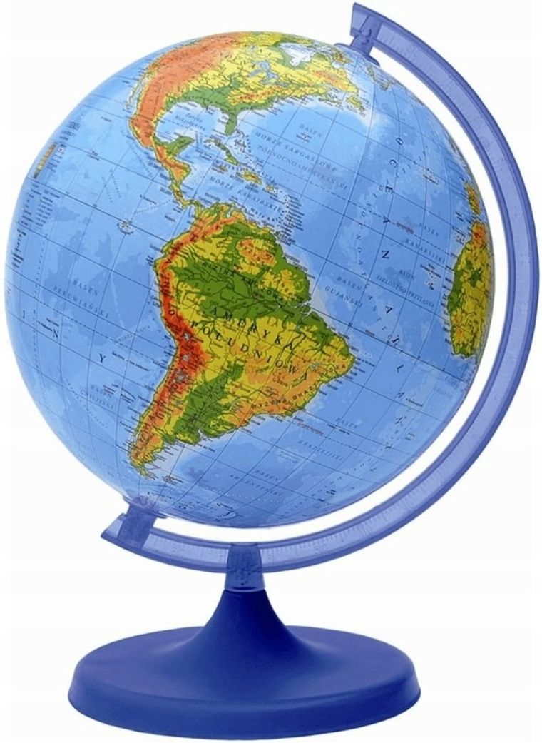Zachem, globus fizyczny, średnica 22 cm