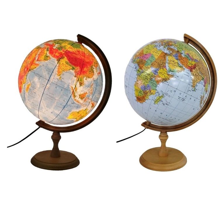 Zachem, globus polityczno-fizyczny, podświetlany, średnica 32 cm