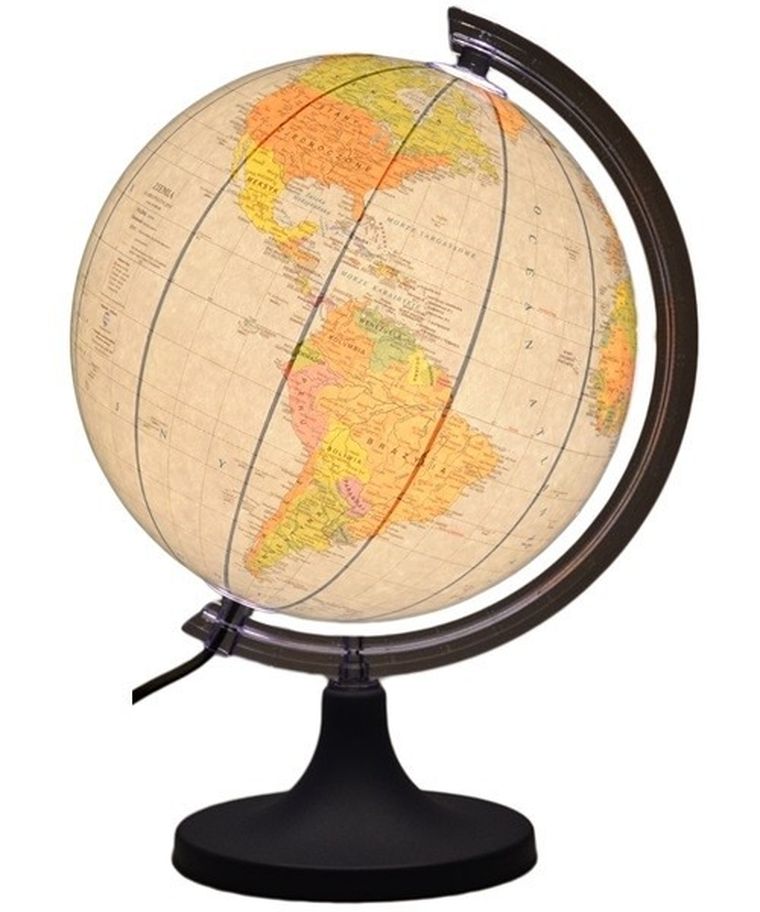 Zachem, globus polityczny, podświetlany, średnica 25 cm