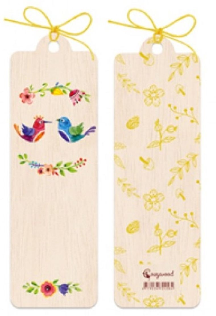 Zakładka drewniana, ptaszki